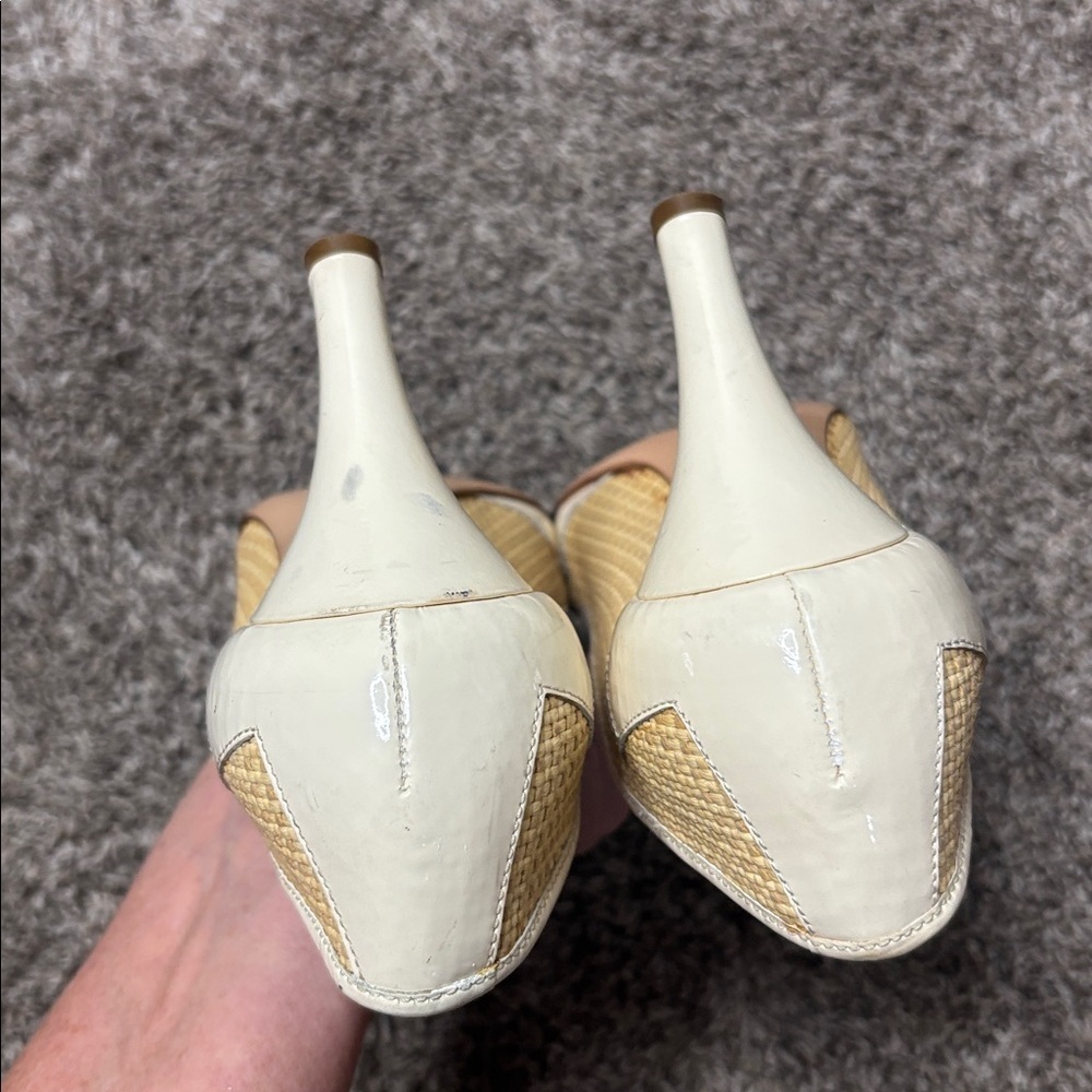 PRADA woven rattan heels designer pumps Sz 40 - Picture 10 of 12